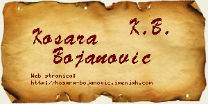 Kosara Bojanović vizit kartica